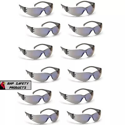 Pyramex Intruder Safety Glasses Blue Mirror Lens Sunglasses S4175s Z87+ (12 Pr) • $17.95