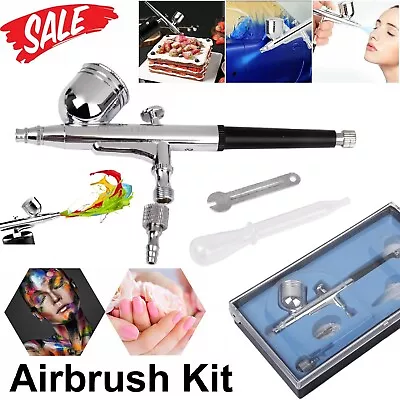 Dual Action Airbrush Kit Nozzles Air Spray Gun Nail Art Paint Art Cake Tattoo • $29.99