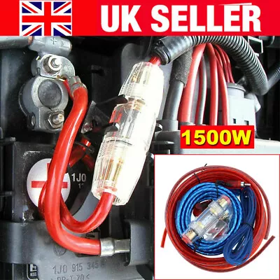 1500w Car Amplifier Power Wiring Kit Audio Subwoofer Wire AMP RCA Power Cable • £6.97