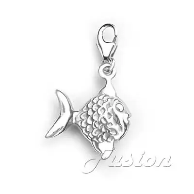 Solid .925 Sterling Silver Fish Charm Clip-on ADD CHARM TO BRACELET CH30 • £8.49
