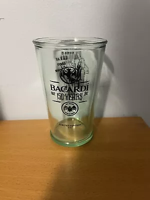 Bacardi Rum Glass Cuba Green Lady Mojito Rum Tumbler 150 Years Anniversary Rare • $20