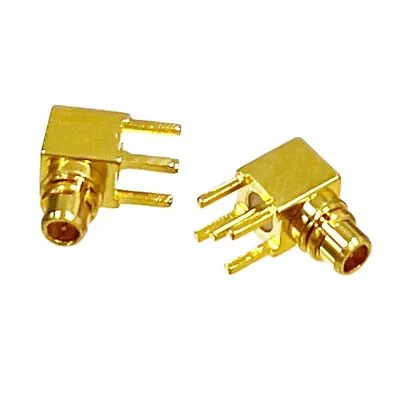 2PCS MMCX Plug Male RF Coax Connector Right Angle RA PCB Mount  Goldplated NEW • $3.16