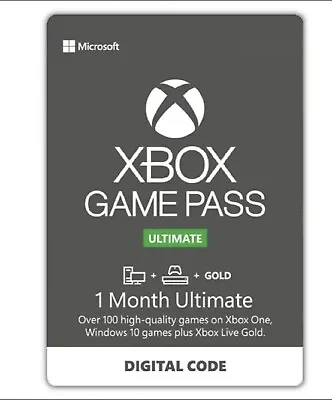 Xbox Game Pass Ultimate – 1 Month (Xbox/Windows) USA ONLY-INSTANT EMAIL DELIVERY • $8.50