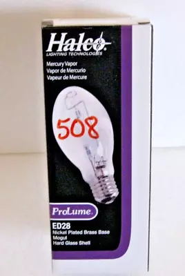 New Halco Mercury Vapor Light Bulb 175w White Hid Lamp Ed28 E39 Mv175/dx 108310 • $24.99