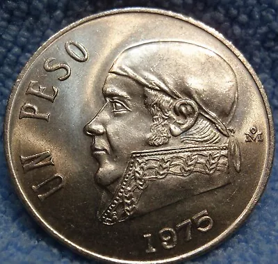 BU Mexico 1975 México Mexican Un Peso José María Morelos Pavon Moneda Coin Short • $3.95