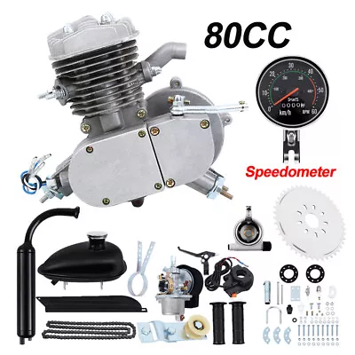 80CC 2 Stroke Motorized Bike Bicycle Petrol Gas Engine Motor Kit W/ Speedometer • $89.89