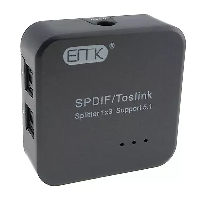 SPDIF Toslink Splitter 1 To 3 Way Optical Output Digital Audio Surround Adapter • $20.59