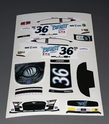 Custom 2023 Riley Herbst #36 Monster Beast 1/64 Scale Peel & Stick Decals • $9.50