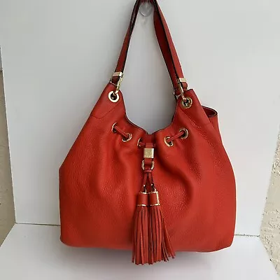 Michael Kors Leather Camden Drawstring Shoulder Bag Coral Pink  Size=Medium • $35