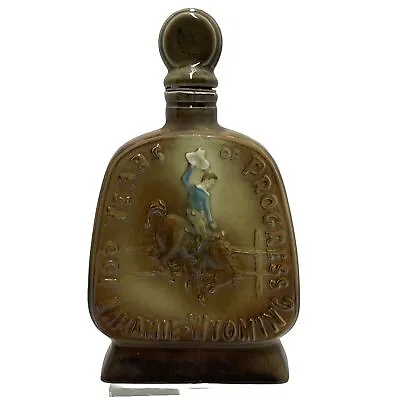 Vintage Jim Beam Whiskey Bottle Decanter Laramie Wyoming 100 Years Of Progress  • $36.52