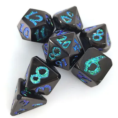 Metal Dice Set Polyhedral Dice For DND RPG Role Playing Table Game DICE Black BU • $17.66