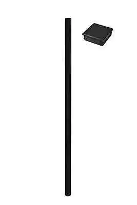 2 X2 X5 Ft Black Metal Fence Post With Post Cap • $32