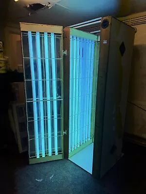 24 Tube 100watt Fast Tan Enclosed Pine Vertical Sunbed CAN DELIVER MOST OF UK • £349