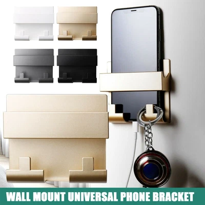 $5.02 • Buy Wall Mounted Mobile Phone Holder Charging Stand Rack Shelf Self Adhesive Bracket