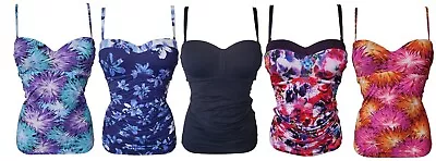 Womens Swimwear Tankini Top Ladies 8 10 12 14 16 Moontide Beach UK BNWT Bandeau • £13.50