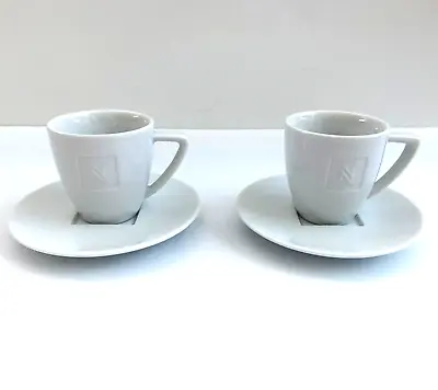 Nespresso Espresso Cup Saucer GERMANY Set Of 2 White Demitasse Coffee Vintage • $18