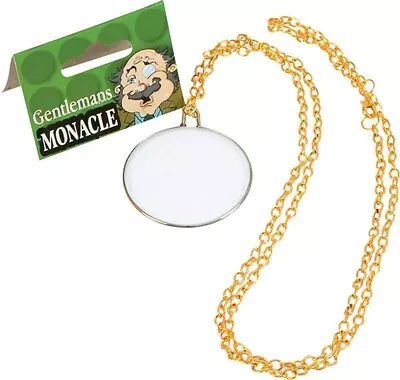 Monocle On Gold Chain Adult Fancy Dress Party Victorian Edwardian Gentleman's • $5.42