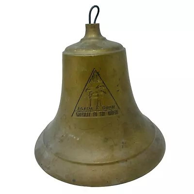 Vintage Brass Bronze Bell Engraved Agana Guam Gateway To The Orient Historical 7 • $67.99