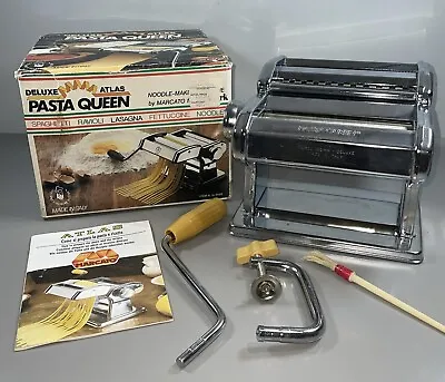 Deluxe Atlas Pasta Queen Noodle Making Machine By Marcato Himark 15-4590 VGC • $39.99