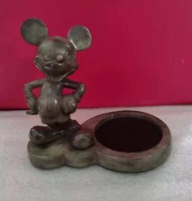 Disney Mickey Mouse Cup Holder Gray Faux Marble Office Desk Accessory • $12.99