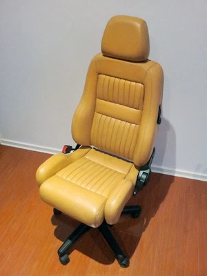 $895 • Buy Alfa Romeo Seat Office Chair Leather Height & Tilt Adjustable Genuine GTV TAN