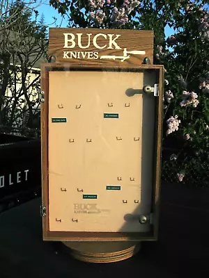 VINTAGE 1970's BUCK KNIVES Store DISPLAY CABINET Showcase W/ Key • $275