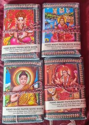 Handmade Rag Paper Blank Books With Ganesh Laxmi Durga Buddha Colourful 9 X 13cm • £3.50