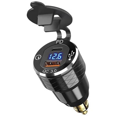 £10.78 • Buy 3.0 Type C USB Fast Charger Din To USB And 18W QC 3.0 Outlet With Voltmeter K5Z9