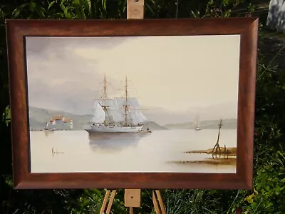 Vintage Large Ken Hammond . Seascape Oil Painting Of Galleons • £125