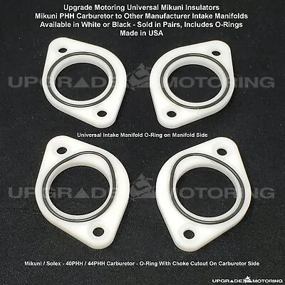 Upgrade Motoring Mikuni/Solex PHH Carb Universal O-Ring Insulators - White Pair  • $54.95