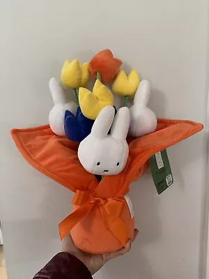 Miffy Bunny Rabbit Orange Yellow Blue Tulips Flowers Bouquet Plush Trinket • $90