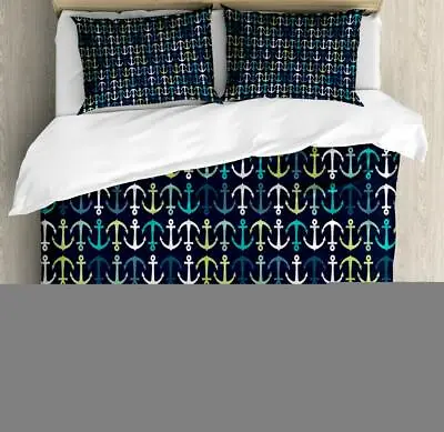 Nautical Anchor Duvet Cover Set Twin Queen King Sizes With Pillow Shams • £96.50