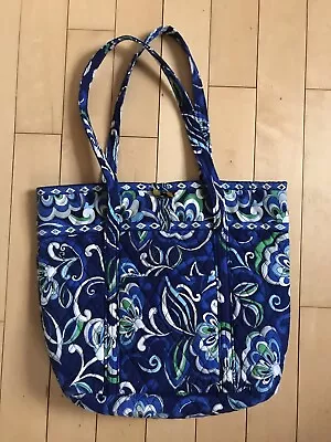 Vera Bradley Large Tote Villager Mediterranean Blue Retired EXCELLENT • $27