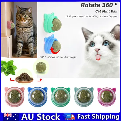$11.11 • Buy 5x Rotatable Catnip Ball Cat Treat Snack Licking Balls Toy Kitten Pet Molar Toys