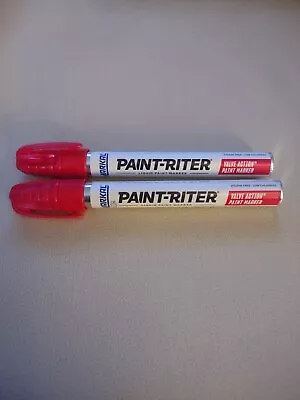 Lot Of 2 Markal Red Paint-Riter Valve Action Paint Marker P# 96822 FREE SHIPPING • $11.75