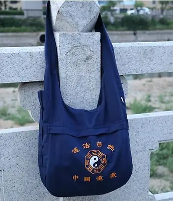 Blue Taoism Priest Tai Chi Bagua Package Bags Monk Bag Crescent Bag Canvas Bag • $25.93