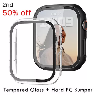 $6.20 • Buy Apple Watch Screen Protector Tempered Glass Case Ultra 98765 SE 40 41 44 45 49mm