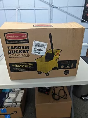 Rubbermaid Commercial Tandem Bucket/Wringer Combo- 31-Qt Yellow • $30