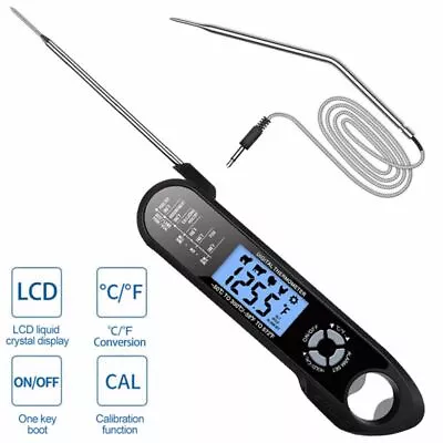 Instant Read Meat Thermometer With Backlight Calibration Quick Foldable Probe • $16.99