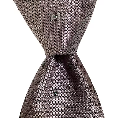 MASSIMO BIZZOCCHI By KITON Men's Silk Necktie ITALY Luxury Geometric Purple GUC • $48.99