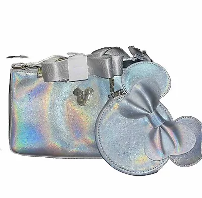 Women's Disney 100th Minnie Mouse Pearl Iridescent Crossbody Purse & Coin Bag • $42.48