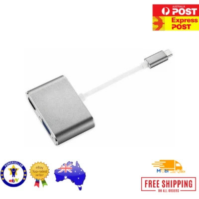 $18.45 • Buy USB-C To VGA HDMI Adapter USB Type C To Dual Monitor Up To 4K USB C Display Hub