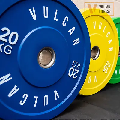 $850 • Buy *NEW* VULCAN Olympic Colour Bumper Weight Plates Set | IN STOCK