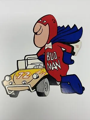 Vintage BUD MAN Budweiser Beer Dune Buggy Car  Sticker Decal Cape Blue Red • $7.99
