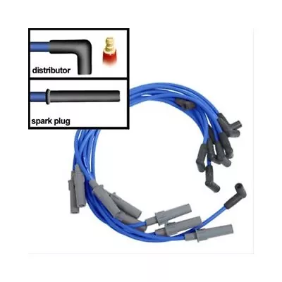 Summit Spark Plug Wires Spiro Wound 8mm Blue Straight Boots 5.2 5.9L • $34.99