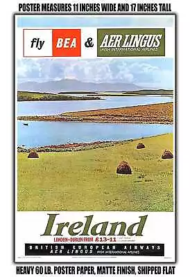 11x17 POSTER - 1963 Fly BEA Aer Lingus Ireland • $16.16