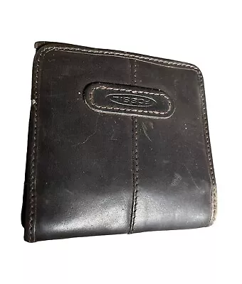 Vintage Fossil Men’s Leather Trifold Wallet Brown ID Card Slots Cash Slot Rustic • $15