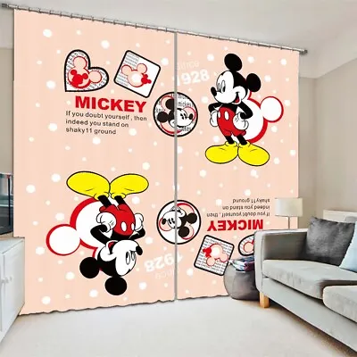 £40.60 • Buy Surprise Mickey Mouse 3D Curtain Blockout Photo Printing Curtains Drape Fabric