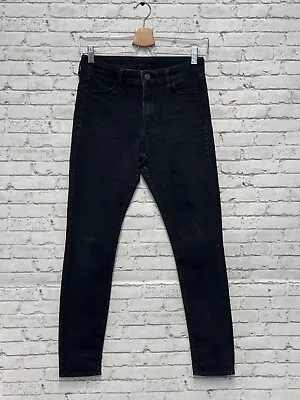 & Denim H&M Jeans Women's Size 2 Black Skinny Stretch Mid Rise Ankle Grunge • $14.99