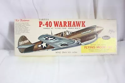 Vintage Guillow's Curtiss P-40 Warhawk Balsa Wood Scale Model Kit Opened • $39.99